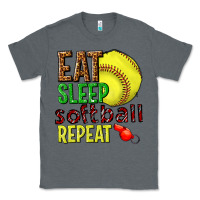 Charcoal Heather eat sleep softball repeat Classic Tee - texasbilliewilder