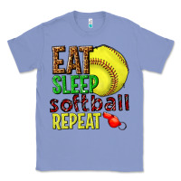 Colony Blue eat sleep softball repeat Classic Tee - texasbilliewilder