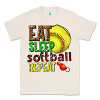 Natural eat sleep softball repeat Classic Tee - texasbilliewilder