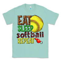 Seafoam eat sleep softball repeat Classic Tee - texasbilliewilder
