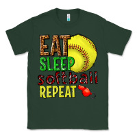 Sports Green eat sleep softball repeat Classic Tee - texasbilliewilder