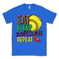 True Royal eat sleep softball repeat Classic Tee - texasbilliewilder