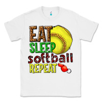 White eat sleep softball repeat Classic Tee - texasbilliewilder