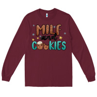 Burgundy milf and cookies Long Sleeve Tee - MaliasSmallBusiness