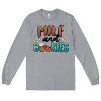 Heather Grey milf and cookies Long Sleeve Tee - MaliasSmallBusiness