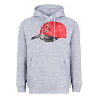 Heather Grey red softball cap fa element Heavyweight Hoodie - FaDigitalArtStudio