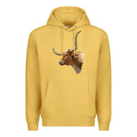 Antique Gold Texas Longhorn Cow Face Premium Hoodie - LillyAllenDesigns