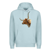 Blue Mist Texas Longhorn Cow Face Premium Hoodie - LillyAllenDesigns