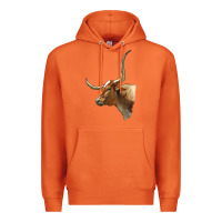 Carrot Texas Longhorn Cow Face Premium Hoodie - LillyAllenDesigns