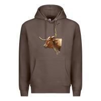 Coffee Texas Longhorn Cow Face Premium Hoodie - LillyAllenDesigns