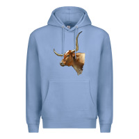 Colony Blue Texas Longhorn Cow Face Premium Hoodie - LillyAllenDesigns