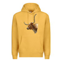 Mustard Texas Longhorn Cow Face Premium Hoodie - LillyAllenDesigns