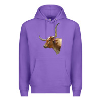 Purple Texas Longhorn Cow Face Premium Hoodie - LillyAllenDesigns
