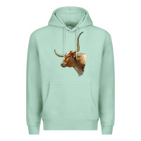 Seafoam Texas Longhorn Cow Face Premium Hoodie - LillyAllenDesigns