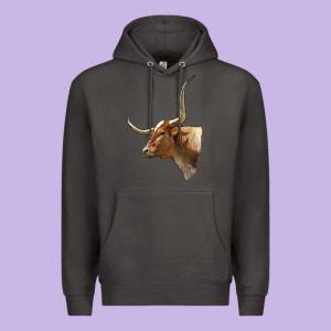 Texas Longhorn Cow Face Premium Hoodie Designed By Lillyallendesigns