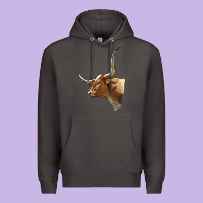 Texas Longhorn Cow Face Premium Hoodie Designed By Lillyallendesigns