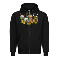 Black pitbull coffee cups Zipper Hoodie - Zillion Design Studio