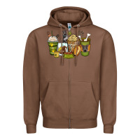 Chestnut pitbull coffee cups Zipper Hoodie - Zillion Design Studio