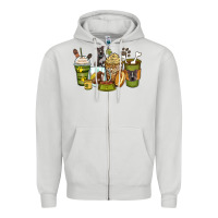 Dove Grey pitbull coffee cups Zipper Hoodie - Zillion Design Studio