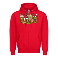 Red pitbull coffee cups Zipper Hoodie - Zillion Design Studio