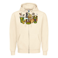 Sandshell pitbull coffee cups Zipper Hoodie - Zillion Design Studio