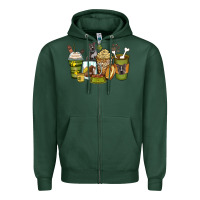 Sports Green pitbull coffee cups Zipper Hoodie - Zillion Design Studio