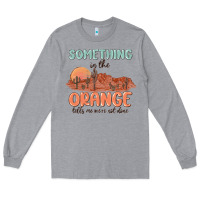 Heather Grey something in the orange Long Sleeve Tee - MaliasSmallBusiness