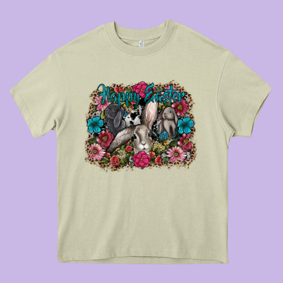 Happy Easter Heavy Core Tee Designed By Cowhidedigitalart