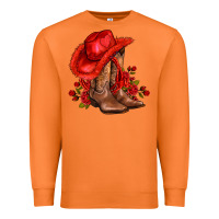 Carrot valentines day cowboy boots red  and roses Premium Sweatshirt - AdoDesignShop