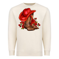 Sandshell valentines day cowboy boots red  and roses Premium Sweatshirt - AdoDesignShop