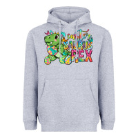 Heather Grey Easter Saurus Rex Easter Day Heavyweight Hoodie - Neo Western