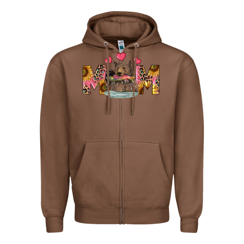 Mom Bear With Sunflowers Zipper Hoodie by RanaPortraitStore | Teevron