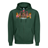 Sports Green mom bear with sunflowers Zipper Hoodie - RanaPortraitStore
