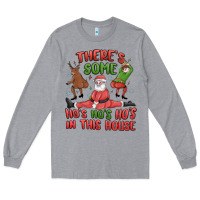 Heather Grey there's some ho's ho's ho's in this house Long Sleeve Tee - MaliasSmallBusiness