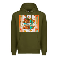 Army Green blessed pumpkin Premium Hoodie - NancyCooperArtShop