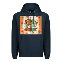 Navy blessed pumpkin Premium Hoodie - NancyCooperArtShop