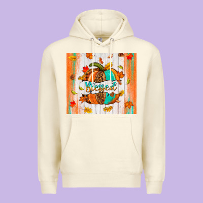Blessed Pumpkin Premium Hoodie Designed By Nancycooperartshop