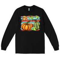 Black fall pumpkin  background Long Sleeve Tee - BarkalooDesign