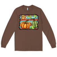 Chestnut fall pumpkin  background Long Sleeve Tee - BarkalooDesign