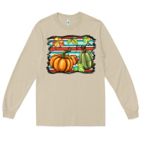 Mushroom fall pumpkin  background Long Sleeve Tee - BarkalooDesign