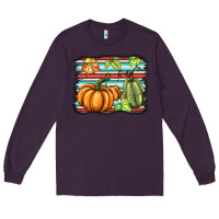 Plum fall pumpkin  background Long Sleeve Tee - BarkalooDesign