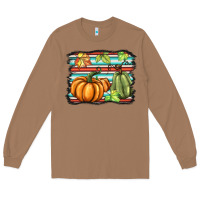 Toasted Coconut fall pumpkin  background Long Sleeve Tee - BarkalooDesign