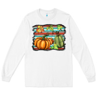 White fall pumpkin  background Long Sleeve Tee - BarkalooDesign