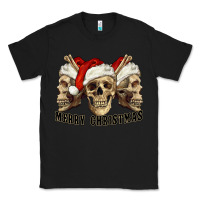 Black Merry Christmas Skulls Classic Tee - RanaPortraitStore