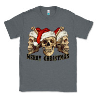 Charcoal Heather Merry Christmas Skulls Classic Tee - RanaPortraitStore