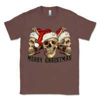 Chestnut Merry Christmas Skulls Classic Tee - RanaPortraitStore