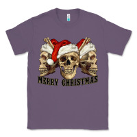 Lavender Merry Christmas Skulls Classic Tee - RanaPortraitStore