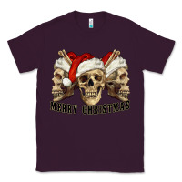 Plum Merry Christmas Skulls Classic Tee - RanaPortraitStore