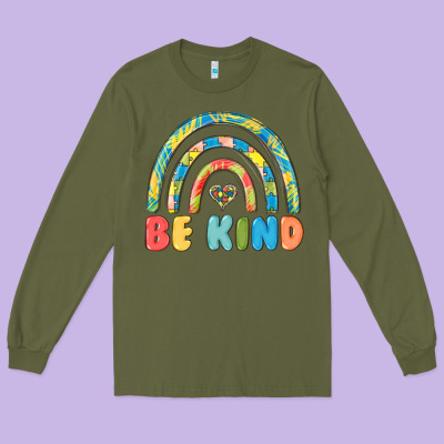 Long Sleeve Tee be kind autism