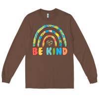 Chestnut be kind autism Long Sleeve Tee - MaliasSmallBusiness